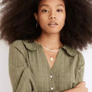 Madewell Ruffle-Collar Button-Up Shirt in Syril Plaid